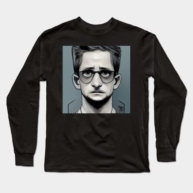 Edward Snowden | Comics style Long Sleeve T-Shirt by ComicsFactory